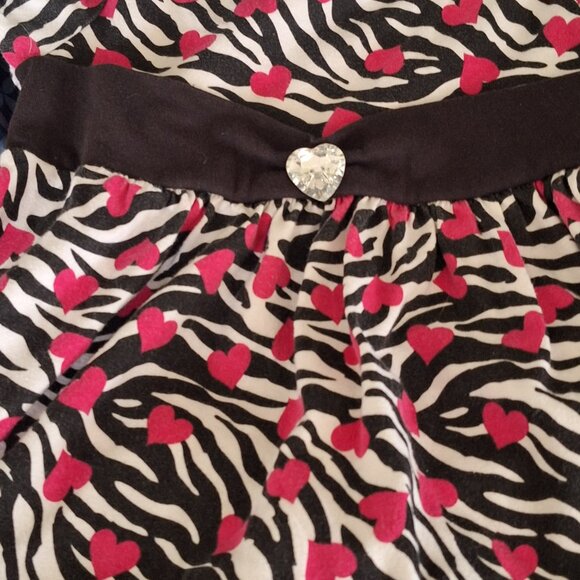 dollie and me dress black white with pink hearts - Picture 7 of 8